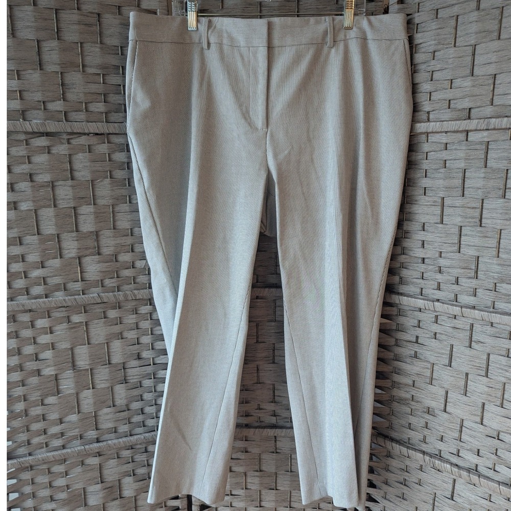 Talbots Newport Pant Blue White Pinstripe Womens Sz 22WP Nautical Preppy Office